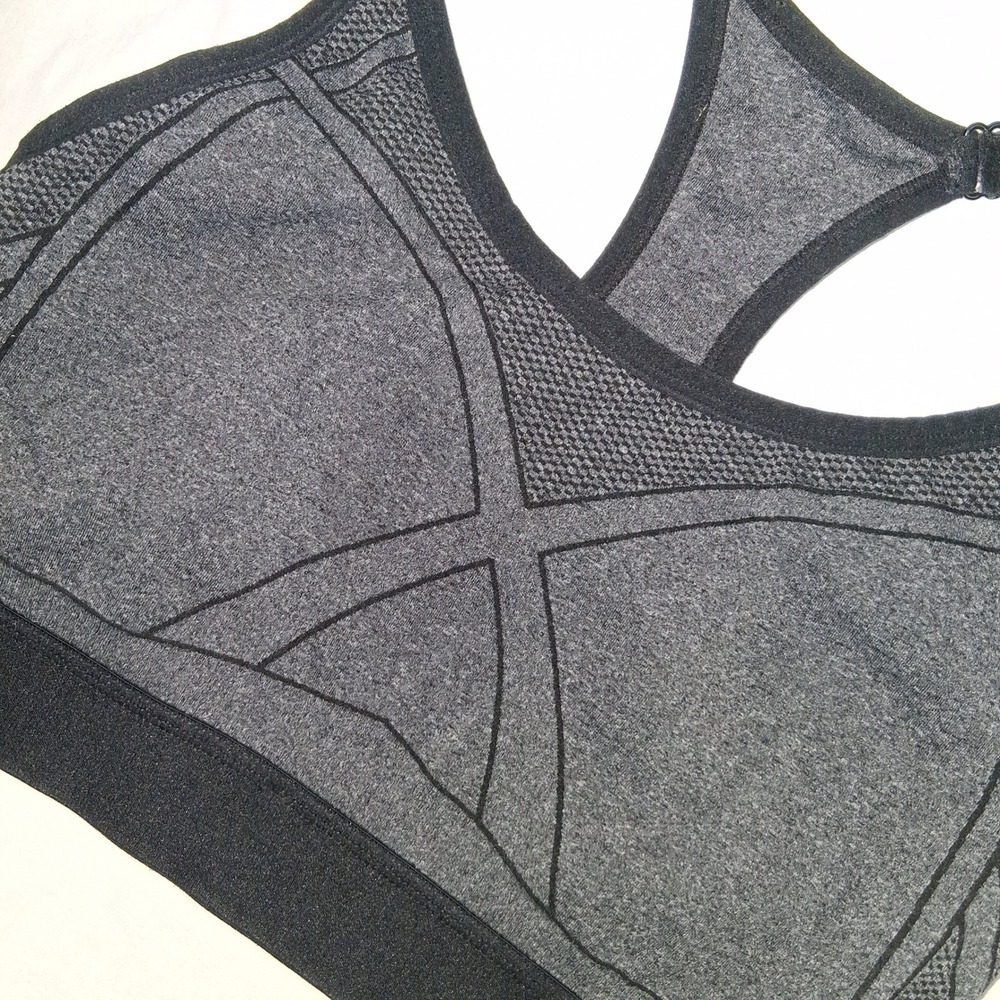 Athletic Works Sports Bra Gray Racerback Medium Support Workout Activewear